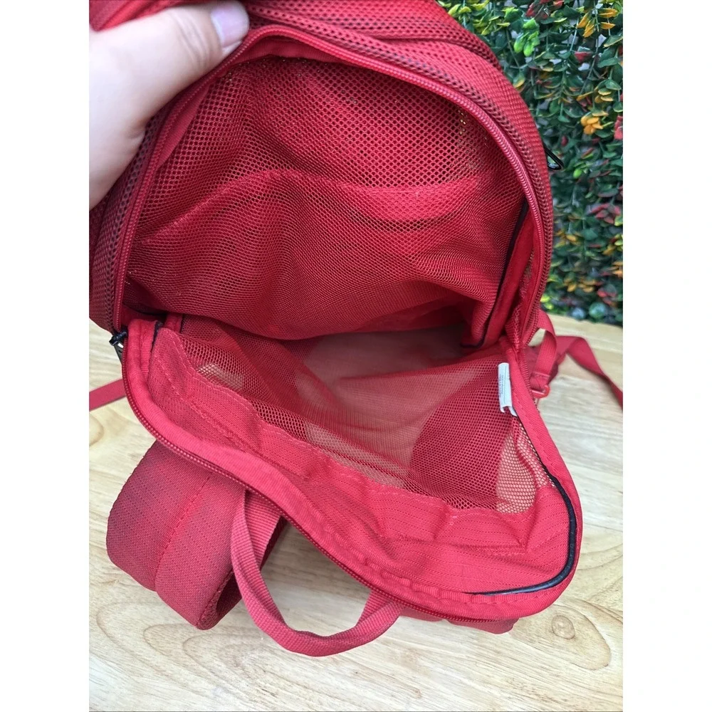 Nike Brasilia Mesh Backpack Color Sports Training Bag Swoosh BA6050-657 Red USED
